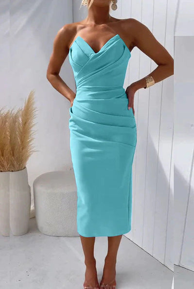 Carly – Robe Longue Fendue Sans Manches