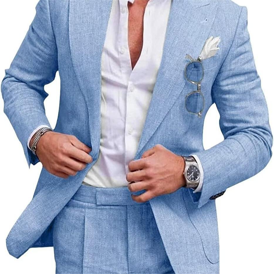 Joshua – Costume Deux Pièces Uni à Bouton Unique