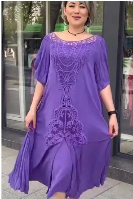 Georgina – Robe Longue Artistique Rétro