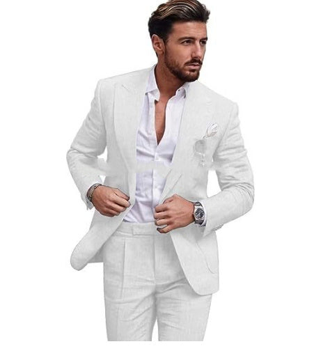 Joshua – Costume Deux Pièces Uni à Bouton Unique