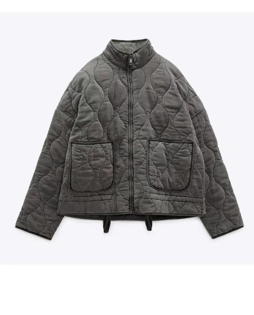 Kim – Veste zippée en coton à manches longues