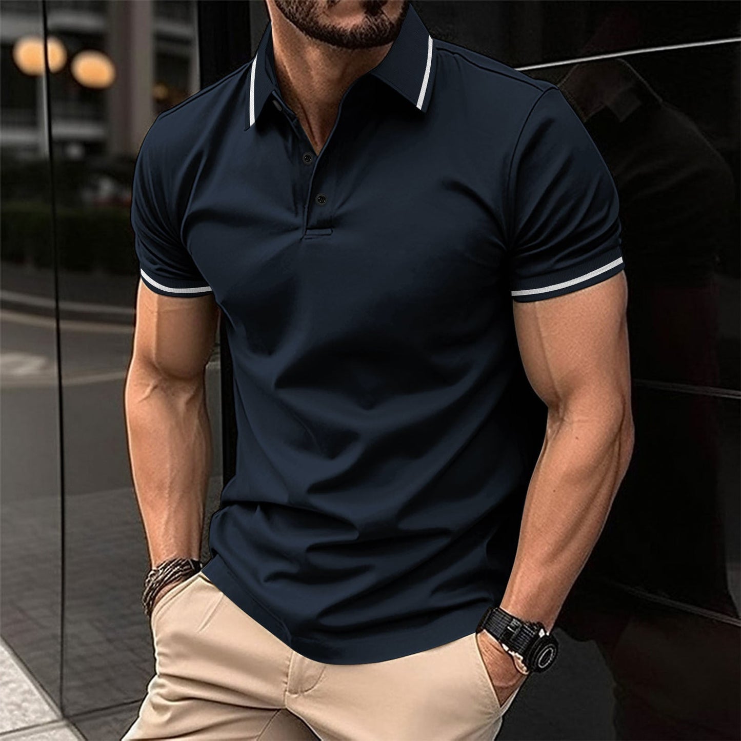Lewis – Polo à Manches Courtes et Col Classique pour Hommes