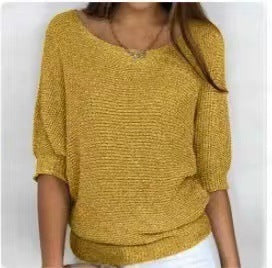 Denise – Pull à Encolure Ronde Uni pour Femme