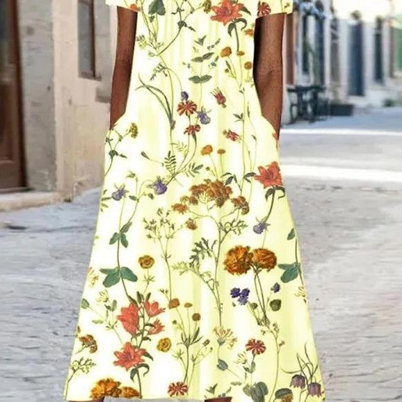 Amelia – Robe Ample à Imprimé Floral Décontracté