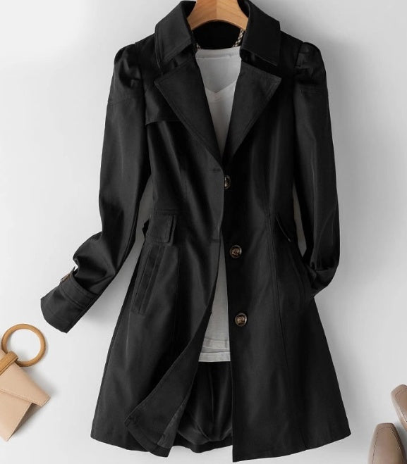 Betty – Trench-coat printemps et automne style coréen slim long
