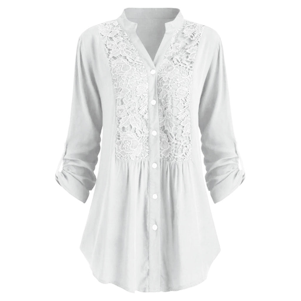 Sara – Chemise en dentelle avec panneau en dentelle