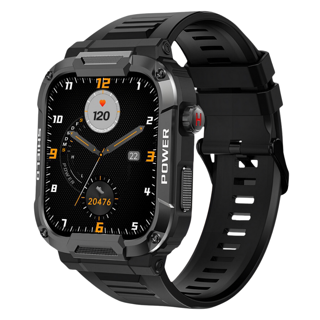 Ian – Montre Connectée Militaire Robuste pour Hommes avec Suivi de Fitness Avancé