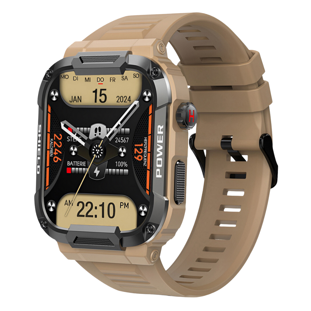 Ian – Montre Connectée Militaire Robuste pour Hommes avec Suivi de Fitness Avancé
