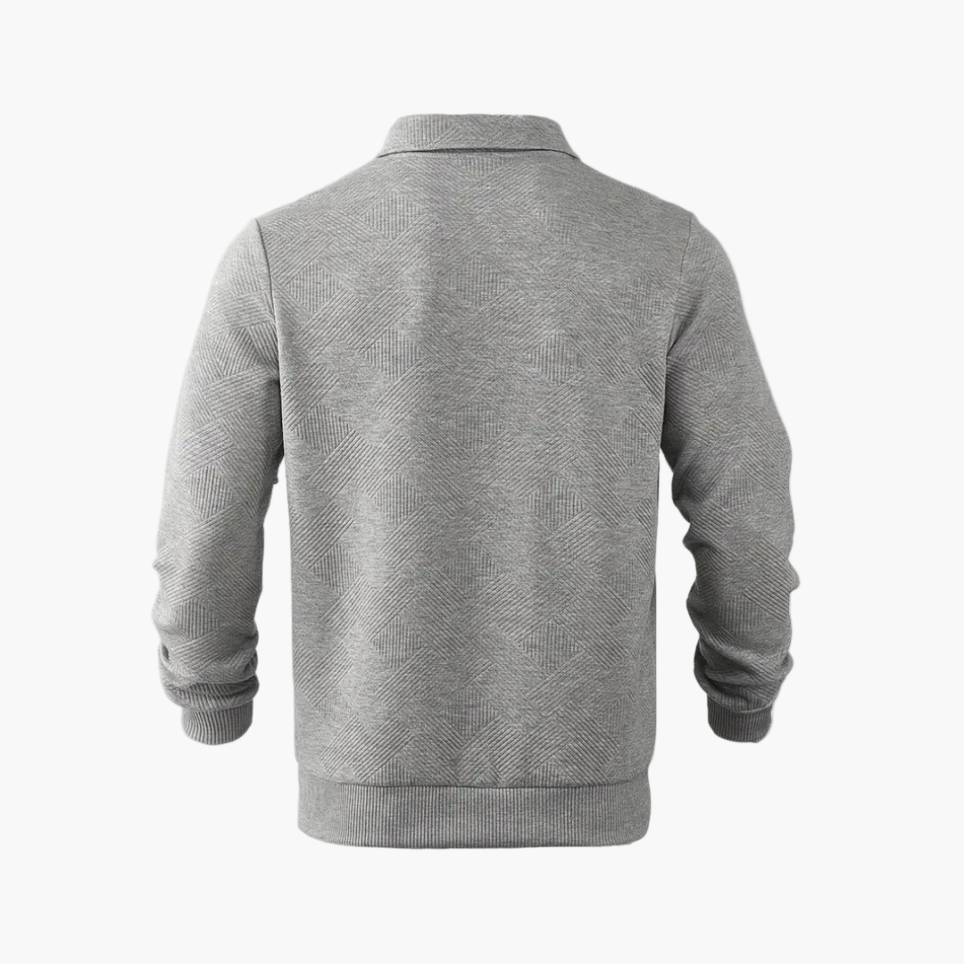 Sweat-shirt pour homme style vintage à col zippé avec motif géométrique – Élégance décontractée pour toutes occasions