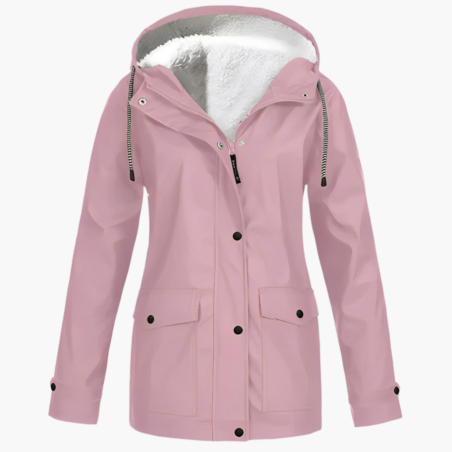 Veste imperméable femme style urbain doublée polaire pour hiver et pluie