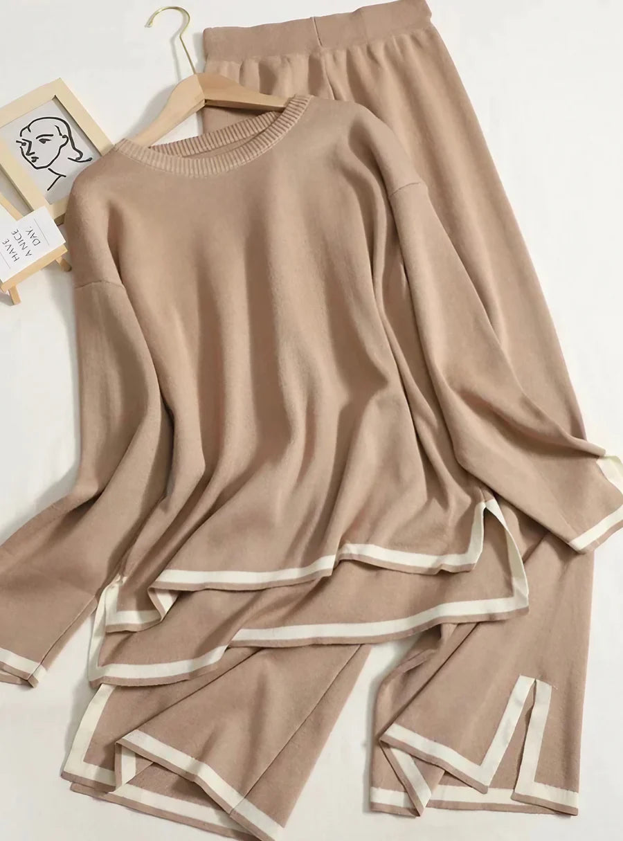 Ensemble Lounge Élégant en Tricot