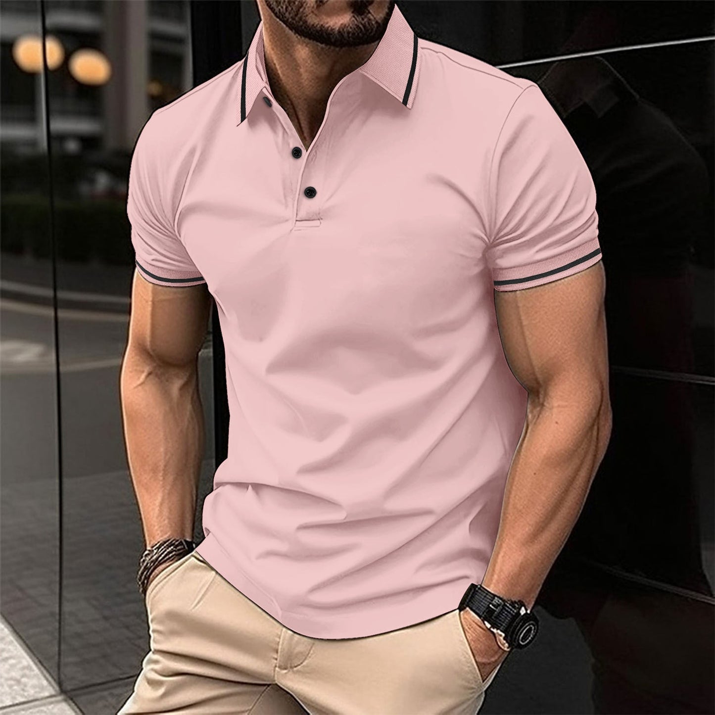 Lewis – Polo à Manches Courtes et Col Classique pour Hommes