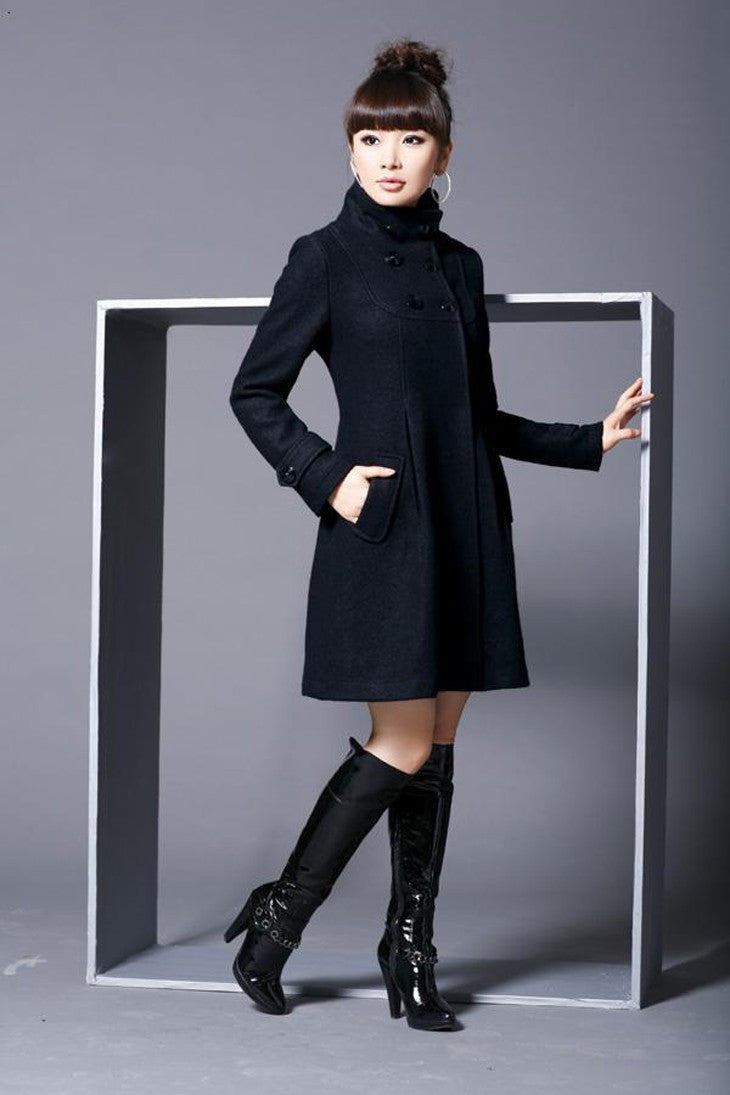 Ann – Manteau Cape à Capuche Double Boutonnage