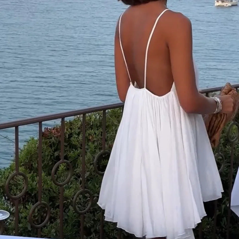 Tara – Robe Évasée Sans Manches à Col V