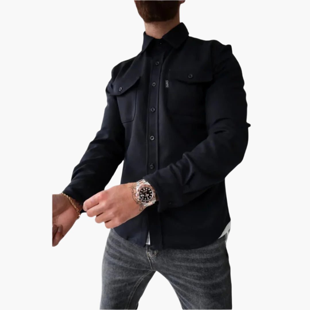 Surchemise Style Veste à Boutons pour Homme – Élégance Décontractée et Polyvalente