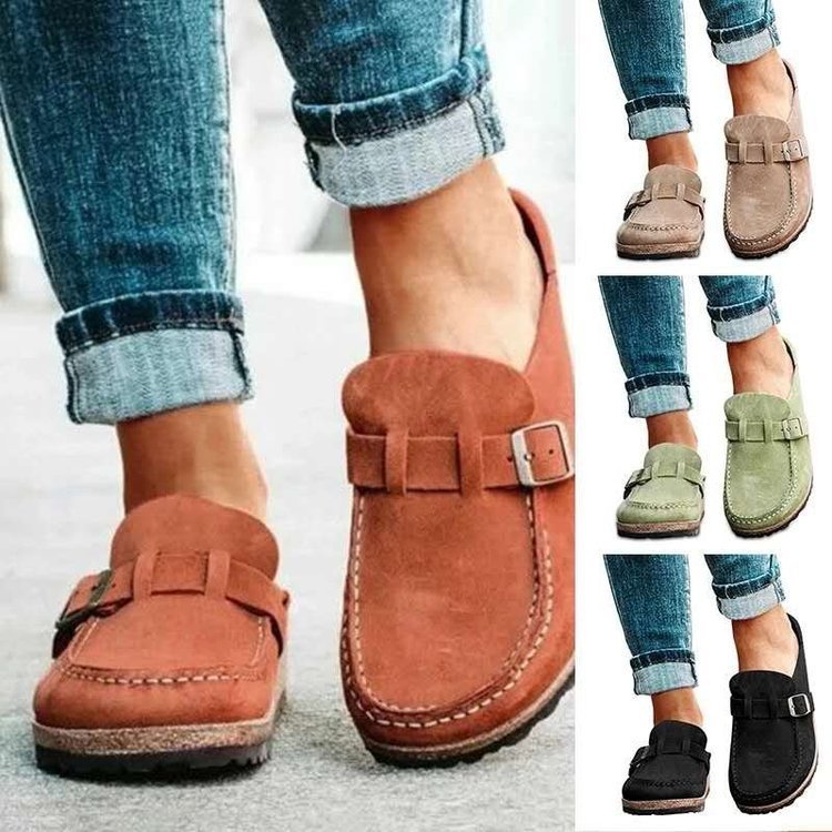 Francesca – Mocassins en Daim Vegan avec Boucle et Semelle en Mousse Confortable