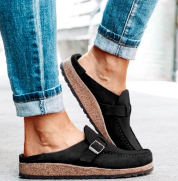 Francesca – Mocassins en Daim Vegan avec Boucle et Semelle en Mousse Confortable