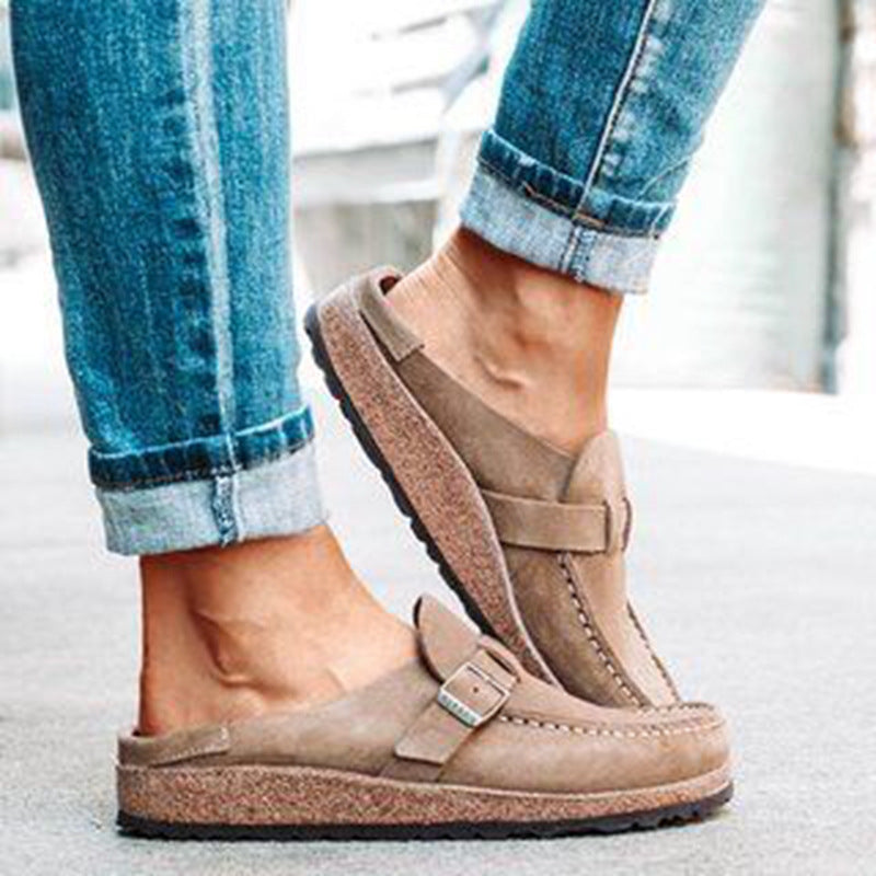 Francesca – Mocassins en Daim Vegan avec Boucle et Semelle en Mousse Confortable