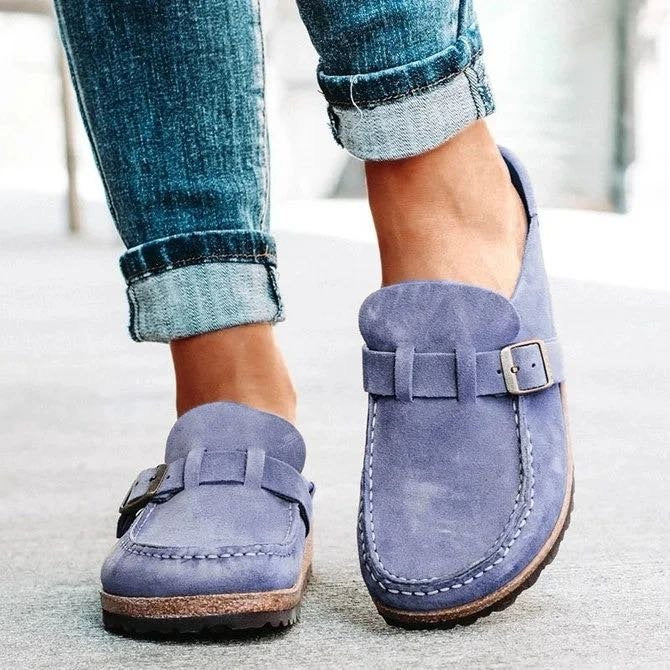 Francesca – Mocassins en Daim Vegan avec Boucle et Semelle en Mousse Confortable
