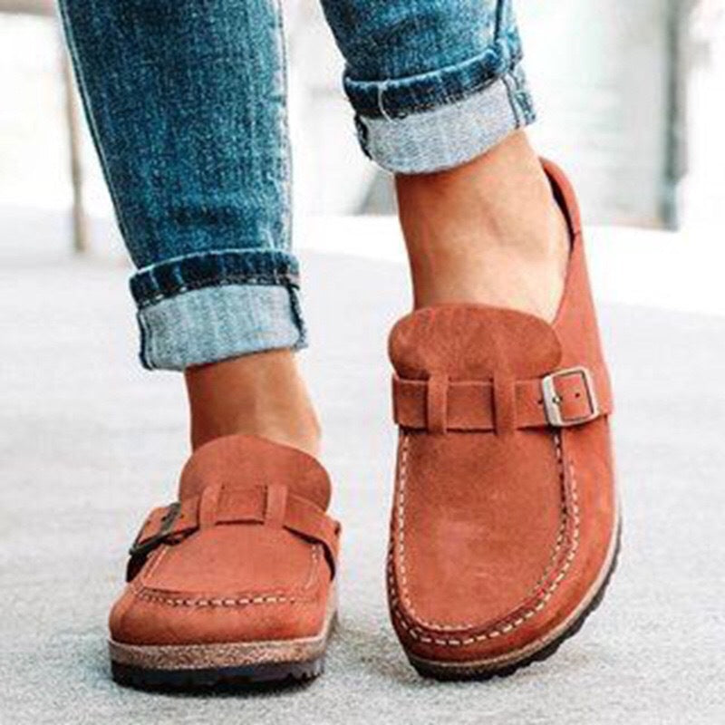 Francesca – Mocassins en Daim Vegan avec Boucle et Semelle en Mousse Confortable