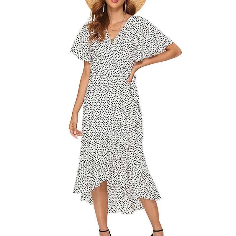 Karen – Robe Chiffon Imprimée Longue pour Femmes