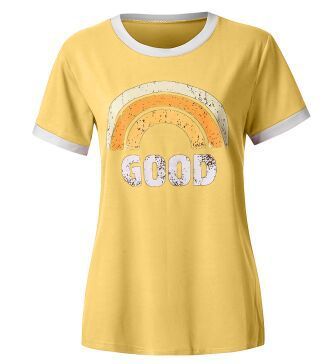 Wendy – T-shirt à manches courtes imprimé motif arc-en-ciel