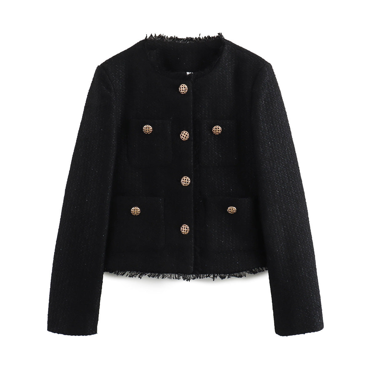 Jessie – Manteau Court en Laine à Manches Longues