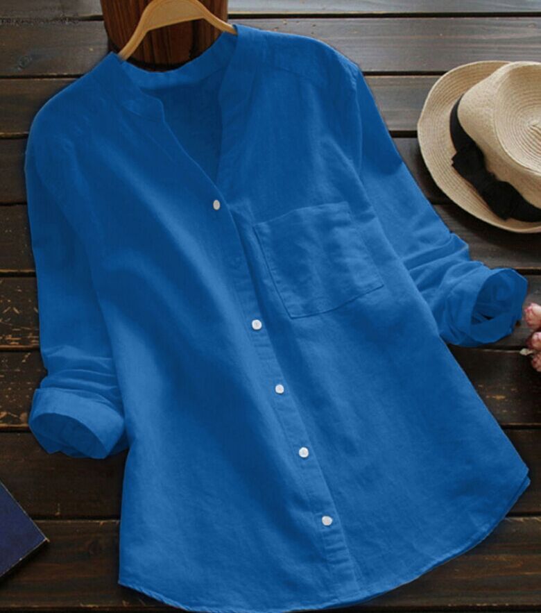 Joy – Chemise Vintage en Coton et Lin avec Broderie