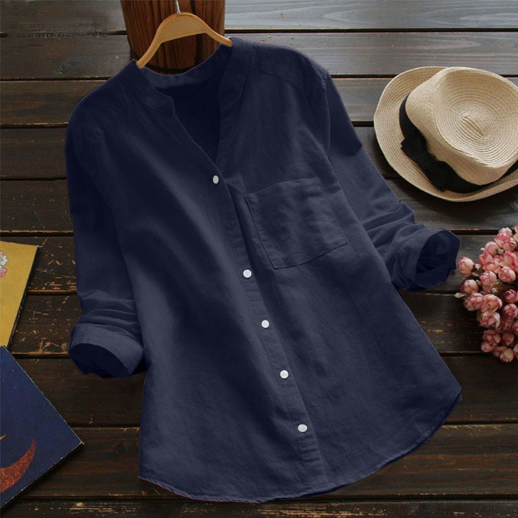 Joy – Chemise Vintage en Coton et Lin avec Broderie