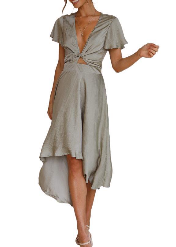 Vanessa – Robe Irregulière à Col V pour Femme