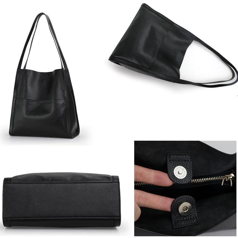 SAC À BANDOULIÈRE EN VÉRITABLE DE COULEUR UNIE