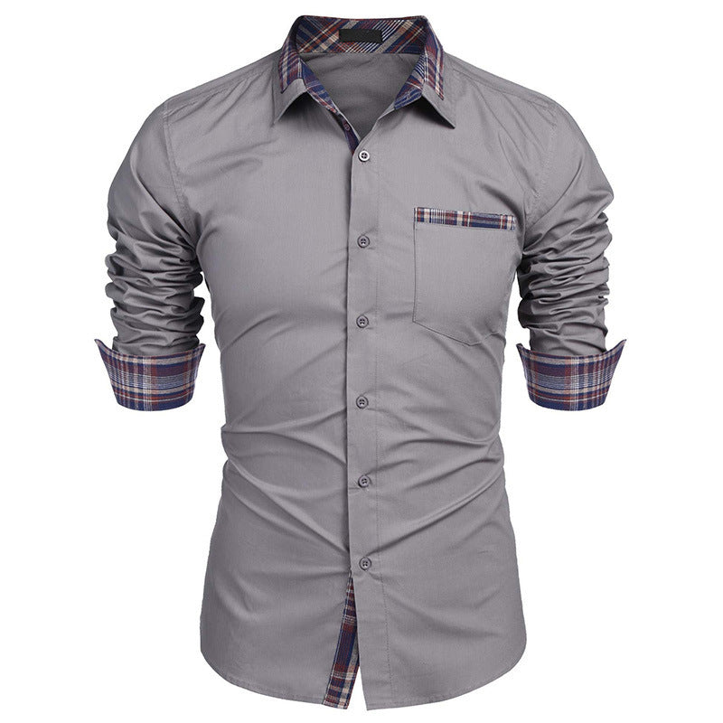 Chemise élégante homme style casual chic à col revers – Idéale pour bureau et sorties