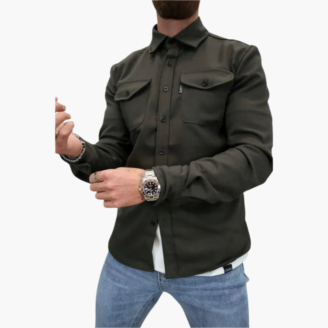 Surchemise Style Veste à Boutons pour Homme – Élégance Décontractée et Polyvalente