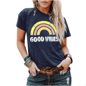 Wendy – T-shirt à manches courtes imprimé motif arc-en-ciel