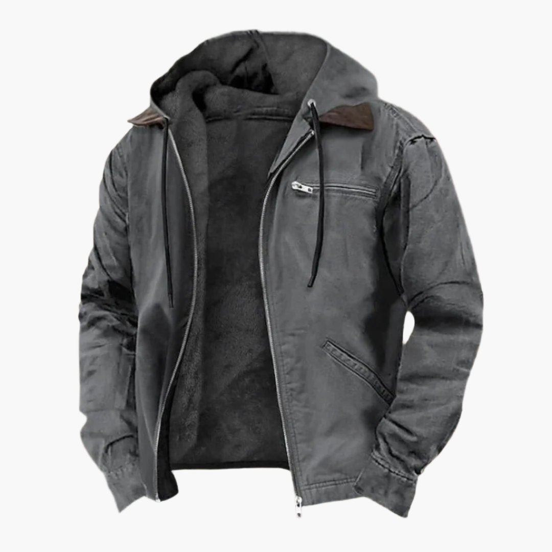Veste à capuche homme style décontracté avec poches zippées idéale pour l'automne et l'hiver