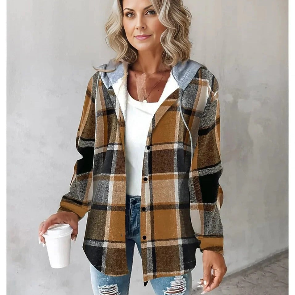 Emma – Veste en Laine à Grands Carreaux