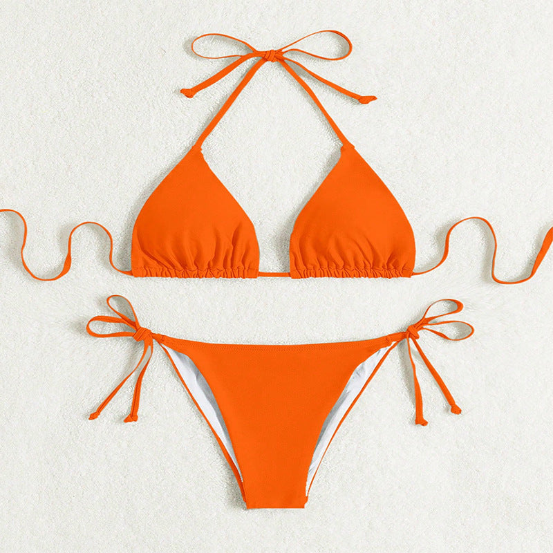 Leah – Maillot de bain bikini à nouer uni