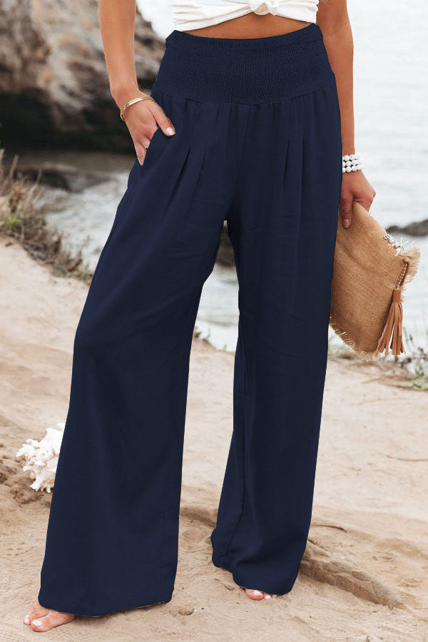 Faith – Pantalon large en coton et lin