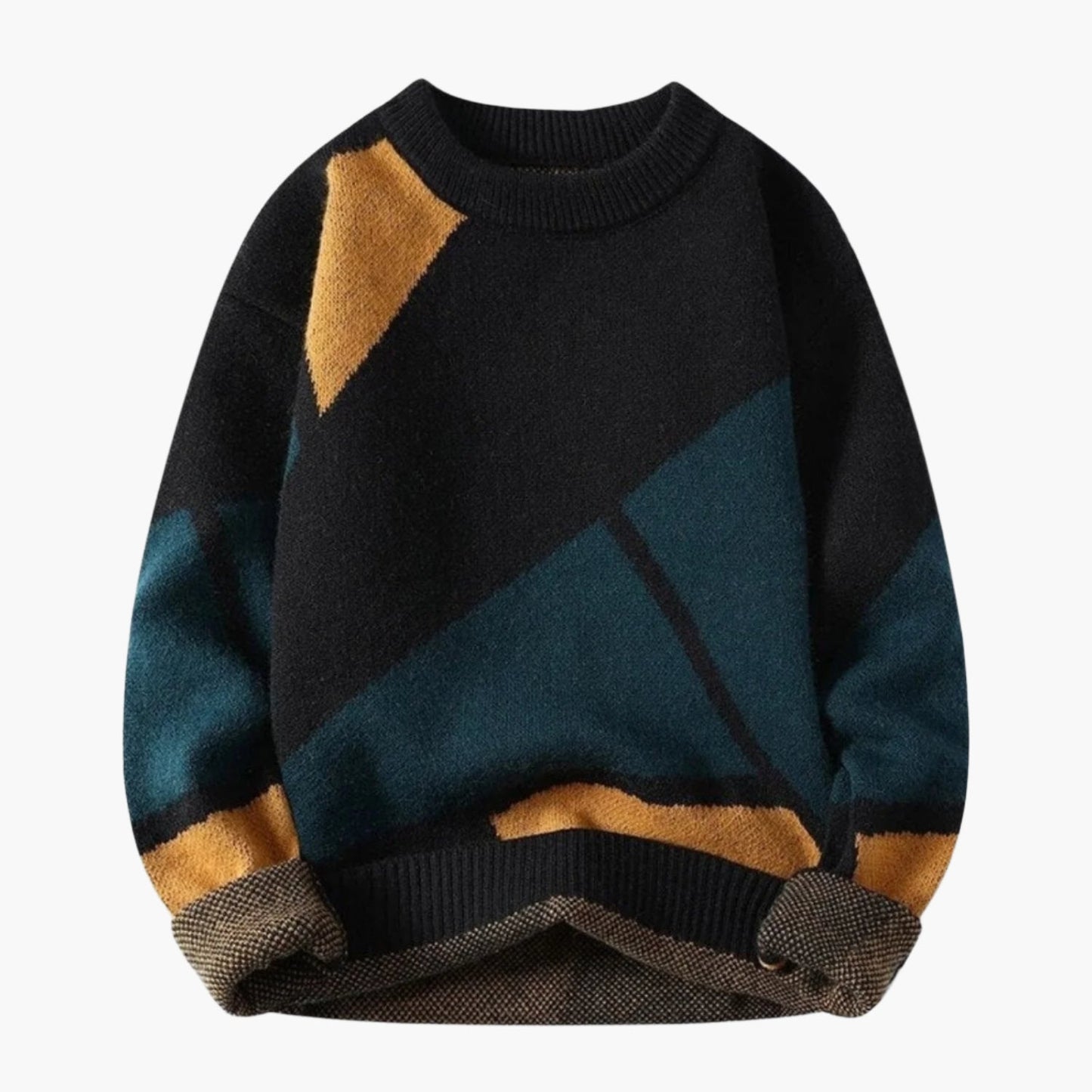 Pull décontracté style géométrique pour homme – idéal pour un look moderne et confortable