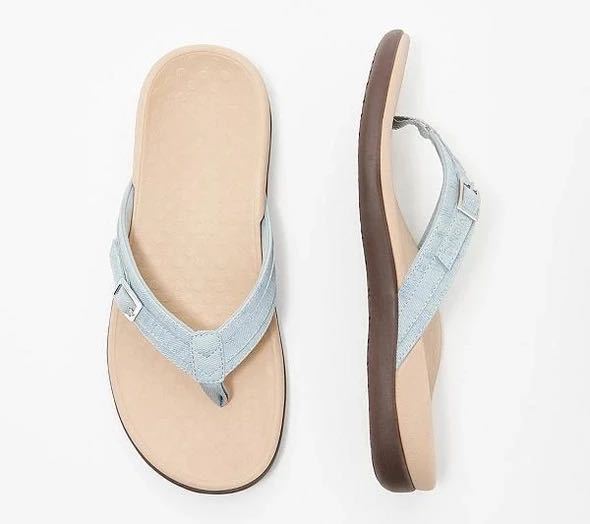 Sophia – Tongs Métal à Semelle Plate en Cuir Vegan