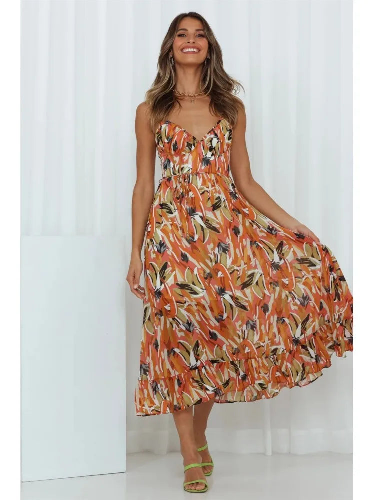 Robe Midi Élégante et Colorée
