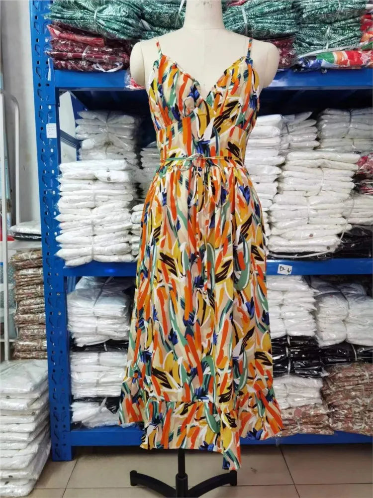Robe Midi Élégante et Colorée