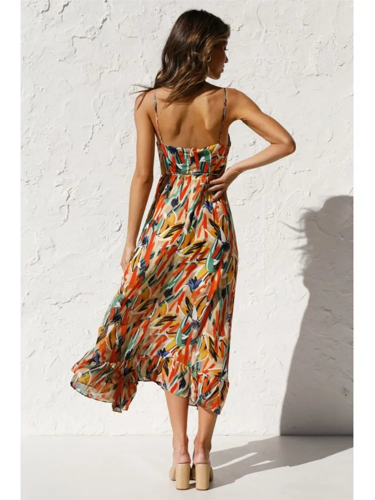 Robe Midi Élégante et Colorée