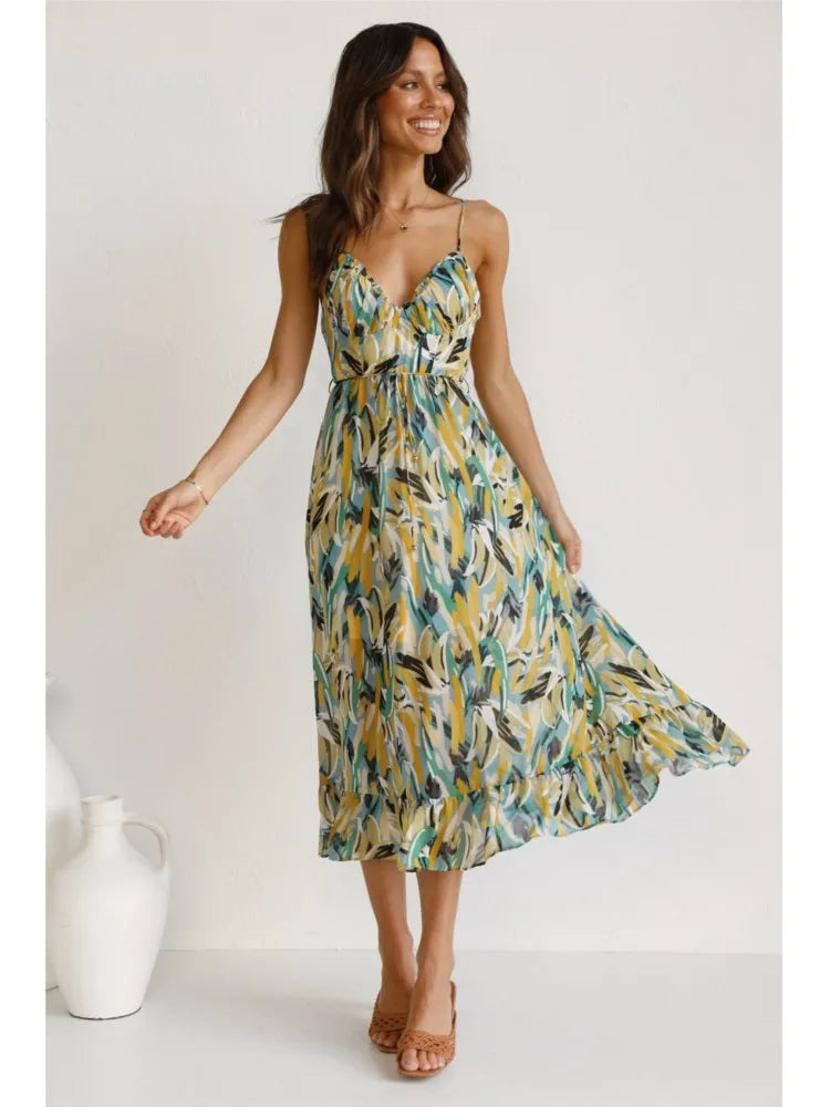 Robe Midi Élégante et Colorée