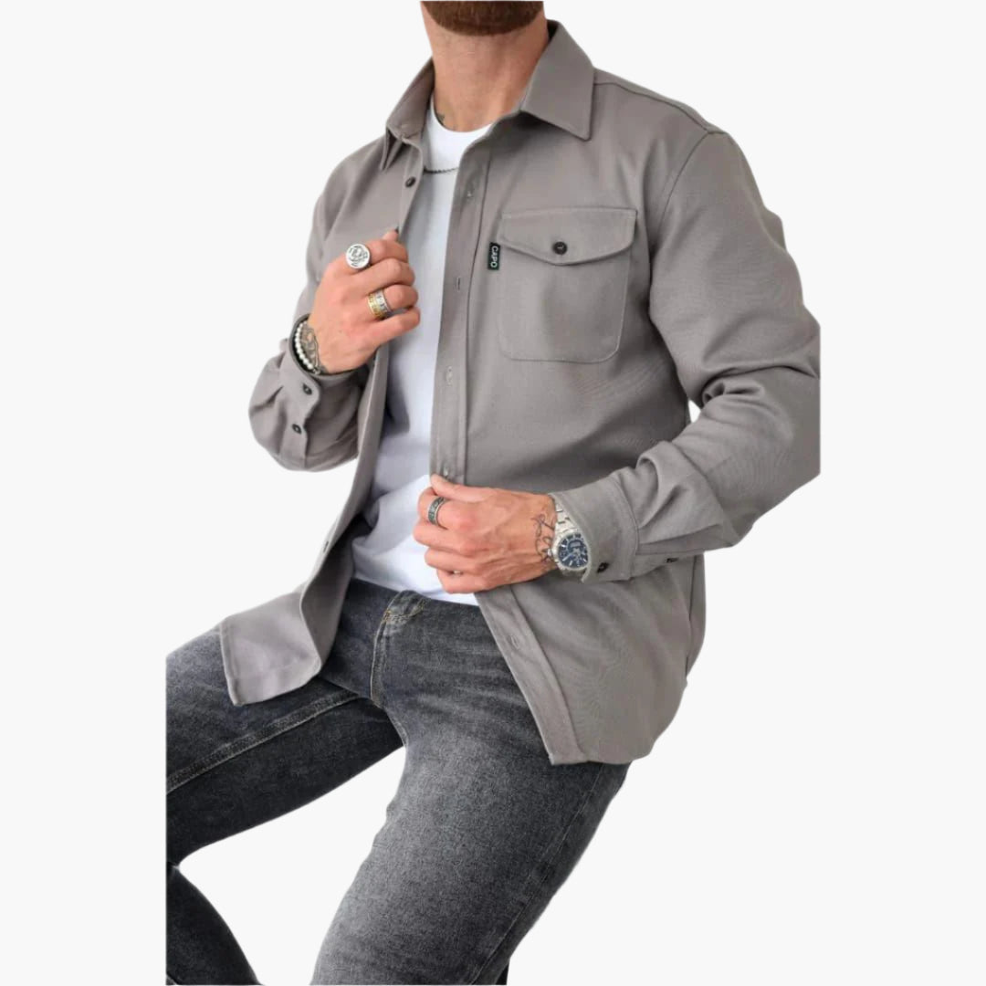 Surchemise Style Veste à Boutons pour Homme – Élégance Décontractée et Polyvalente