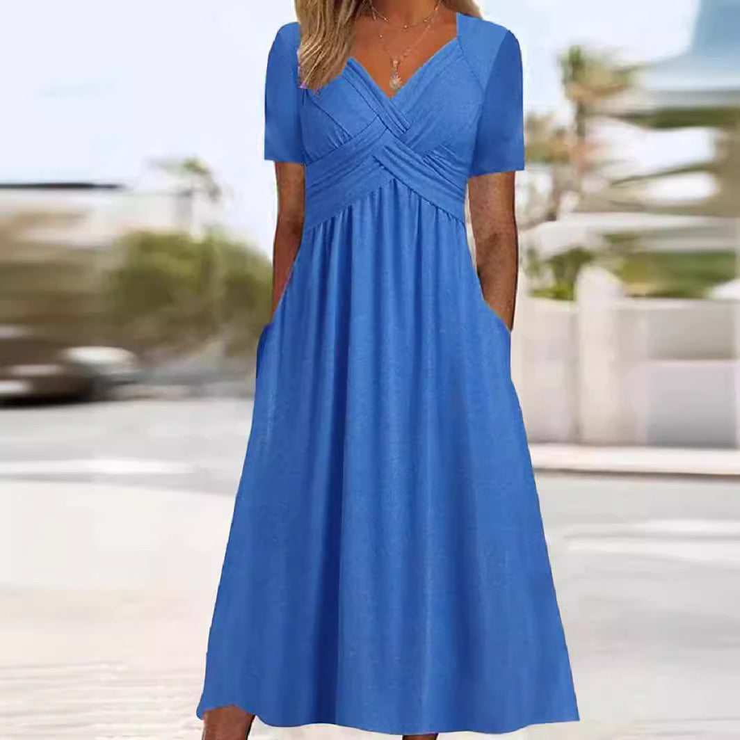 Francesca – Robe Évasée à Manches Courtes