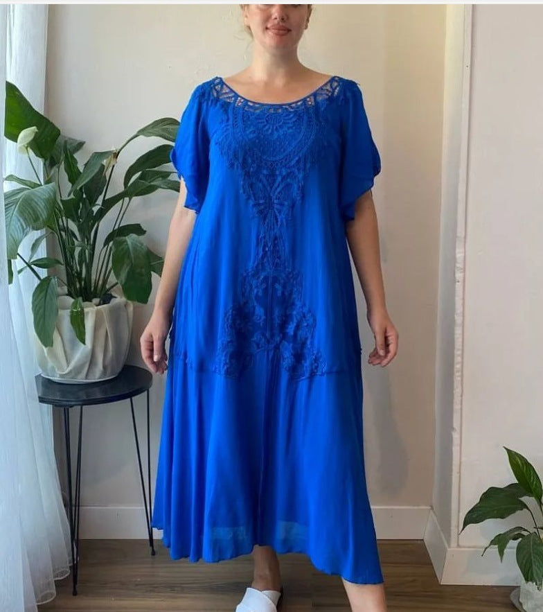 Georgina – Robe Longue Artistique Rétro