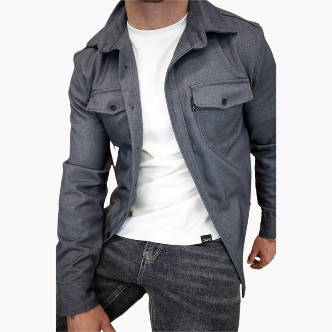 Surchemise Style Veste à Boutons pour Homme – Élégance Décontractée et Polyvalente