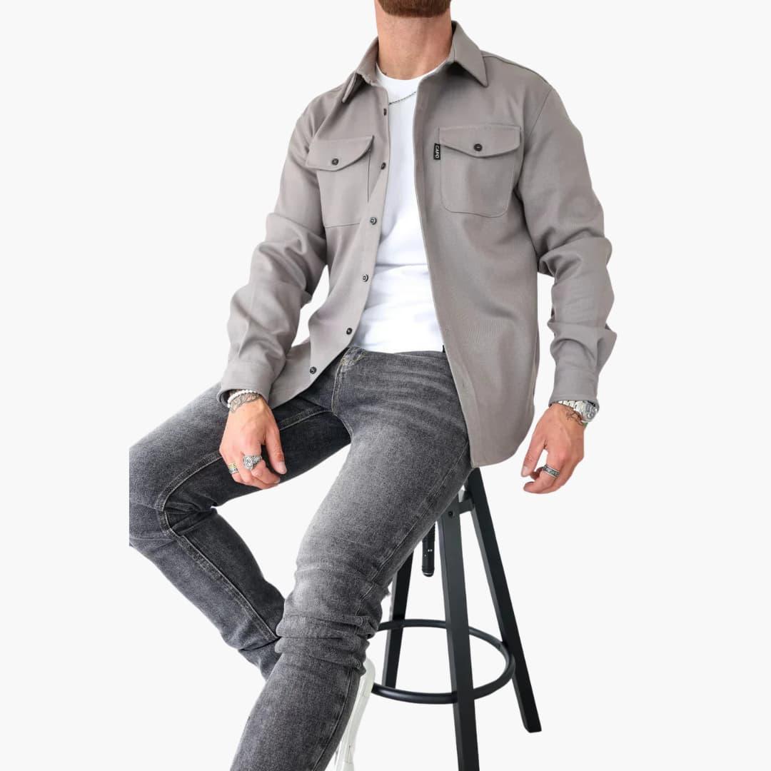 Surchemise Style Veste à Boutons pour Homme – Élégance Décontractée et Polyvalente