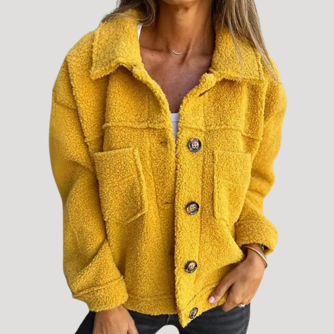 Veste polaire sherpa femme style décontracté tendance automne-hiver